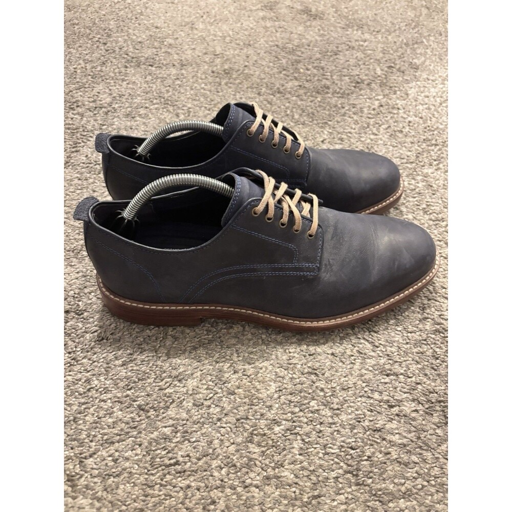 Cole Haan C25105 Tyler Grand Plain Toe Oxford Derby Leather Shoes Size 10.5 Navy